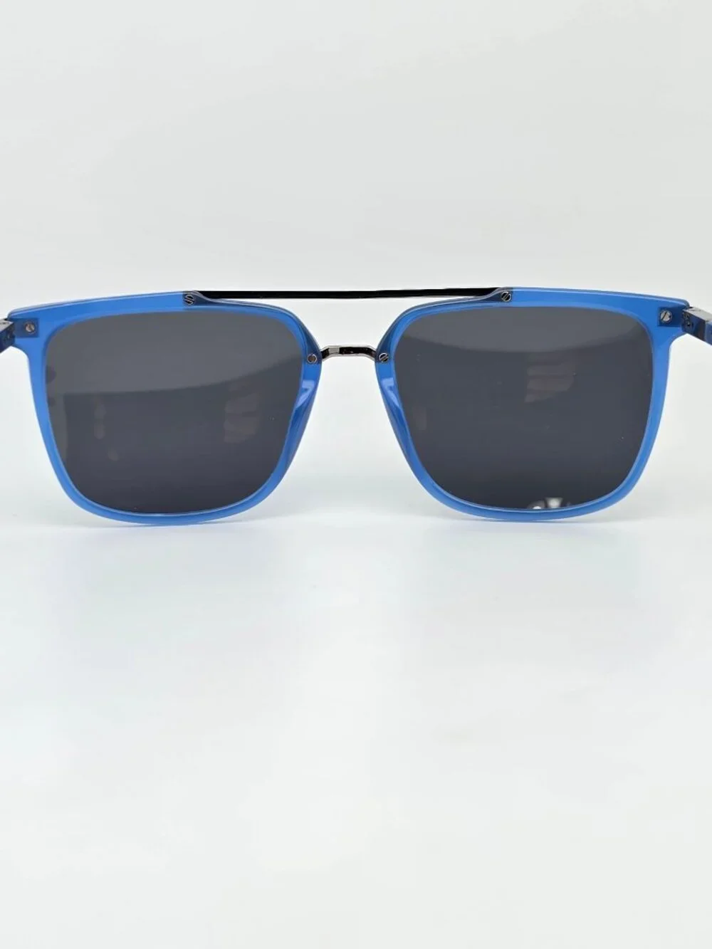 See Eyewear 1845 C239 Blue Frame Polarized Grey Lens Aviator Sunglasses w/ Case